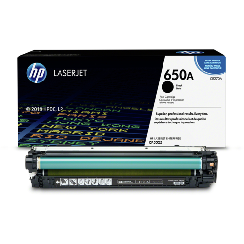 Черный картридж HP CE270A №650A увеличенной емкости для цветных лазерных принтеров