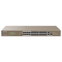 Коммутатор IP-COM F1126P-24-250W, 26 портов 10/100 Mbps Base-TX и 1 порт 1000 Base-X SFP
