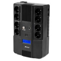 ИБП Бастион 8934 SKAT-UPS 1000-AID-IN-1x9-8 Line-interactive, 1000/600Вт, LCD-дисплей, USB/ RJ-45, АКБ 1х 9Ач, сверху ЕВРО 4+4, МПТ