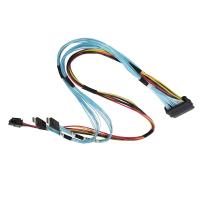 Кабель Supermicro CBL-SAST-0950 OCuLink на 2xU.2 SFF-8639 с питанием 55/70см NVMe