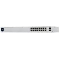 Коммутатор Ubiquiti USW-16-POE, 16 x Gigabit Ethernet + 2 x SFP 1Gb/s (8 x PoE (порты 1-8))