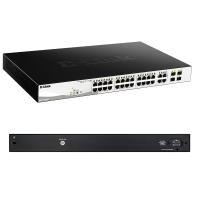 Управляемый L2 Smart PoE-коммутатор D-Link DGS-1210-28P с 24 портами Gigabit и 4 комбо-портами SFP