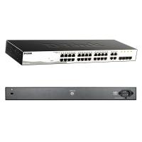 Управляемый Smart+ L2+ коммутатор D-Link DGS-1210-28X с 24 портами Gigabit и 4 портами SFP+ 10G