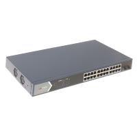 Управляемый коммутатор Hikvision DS-3E1526P-SI, 24 порта Gigabit Ethernet 10/100/1000 Мбит/с с PoE+ (370 Вт),  2 порта SFP для оптоволоконных подключений