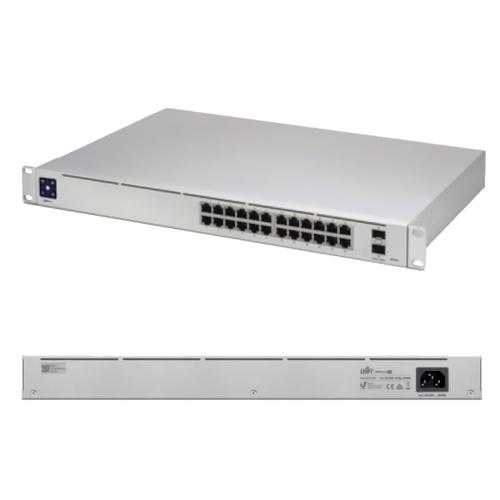 Коммутатор Ubiquiti USW-24, 24 порта 1G RJ45, 2 порта SFP
