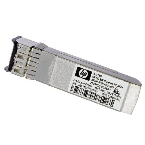 Оригинальный оптический трансивер HP AJ716B SFP+ 8Gb/s FC SR для сетей хранения данных