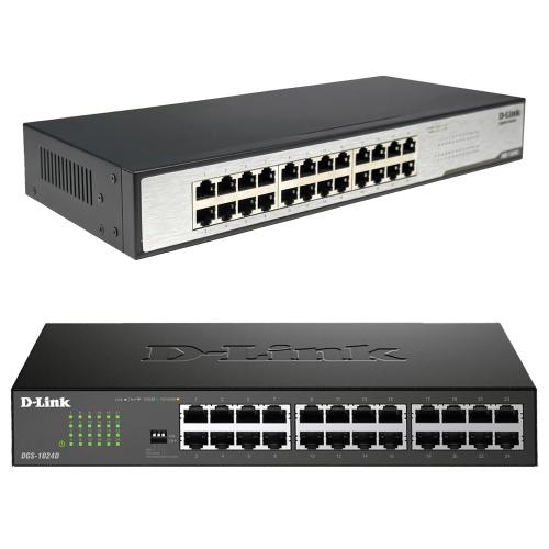 Неуправляемый коммутатор D-Link DGS-1024C с 24 портами Gigabit Ethernet и защитой ESD 4 кВ