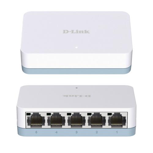 Неуправляемый коммутатор D-Link DES-1005C на 5 портов Fast Ethernet, пластиковый корпус