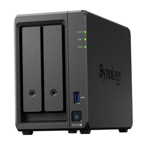 Сетевое хранилище Synology DS725+ 2x2.5/3.5 SATA, 2хM.2 2280 NVMe SSD, Ryzen R1600/2x2.6GHz