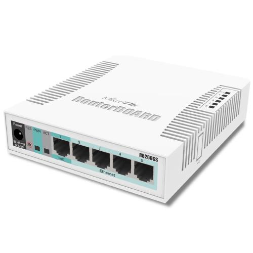 Коммутатор MikroTik RB260GS, 5x1 Gbit, управляемый