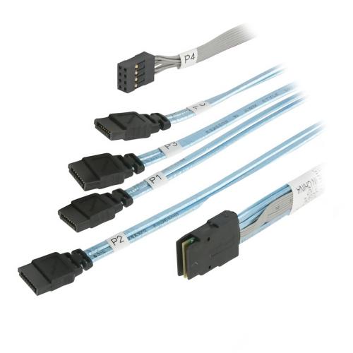 Кабель Supermicro CBL-0188L 64CM Ipass to 4 SATA Cable, PB free