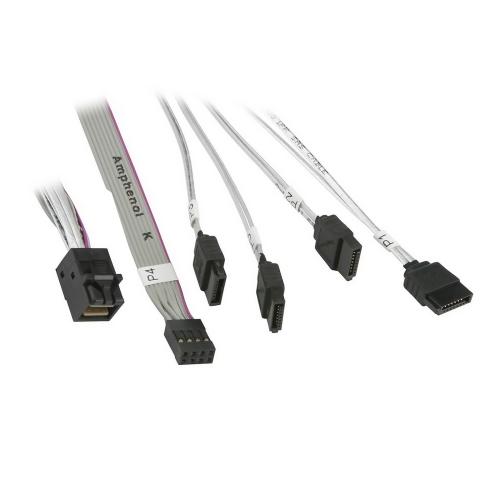 Кабель Supermicro CBL-SAST-0631 MINI SAS HD - 4 SATA 55см 12Gb/s
