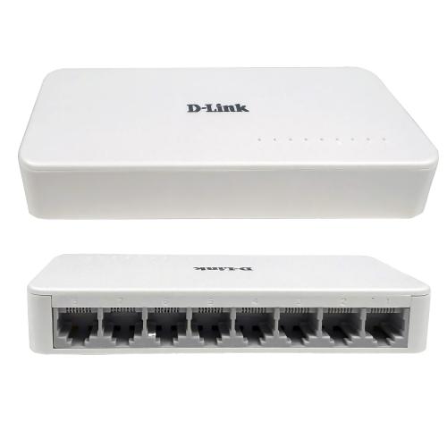 Неуправляемый коммутатор D-Link DES-1008C на 8 портов Fast Ethernet, пластиковый корпус