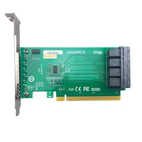 Плата/контроллер Caecent ANU04PE16 NVMe 4x SFF-8643 PCIe3.0 X16 SSD Exp Riser